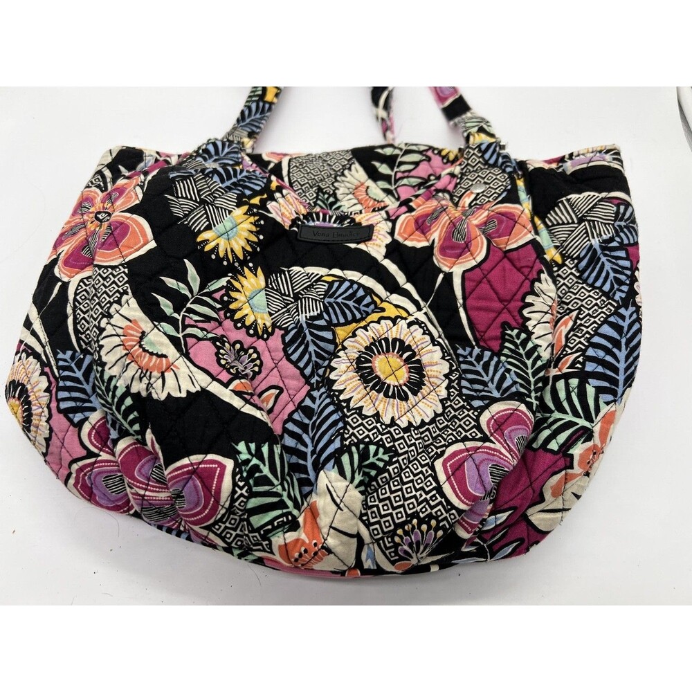 Vera Bradley Shoulder Bag Womens Medium Multicolor Quilted Floral Zip Pockets